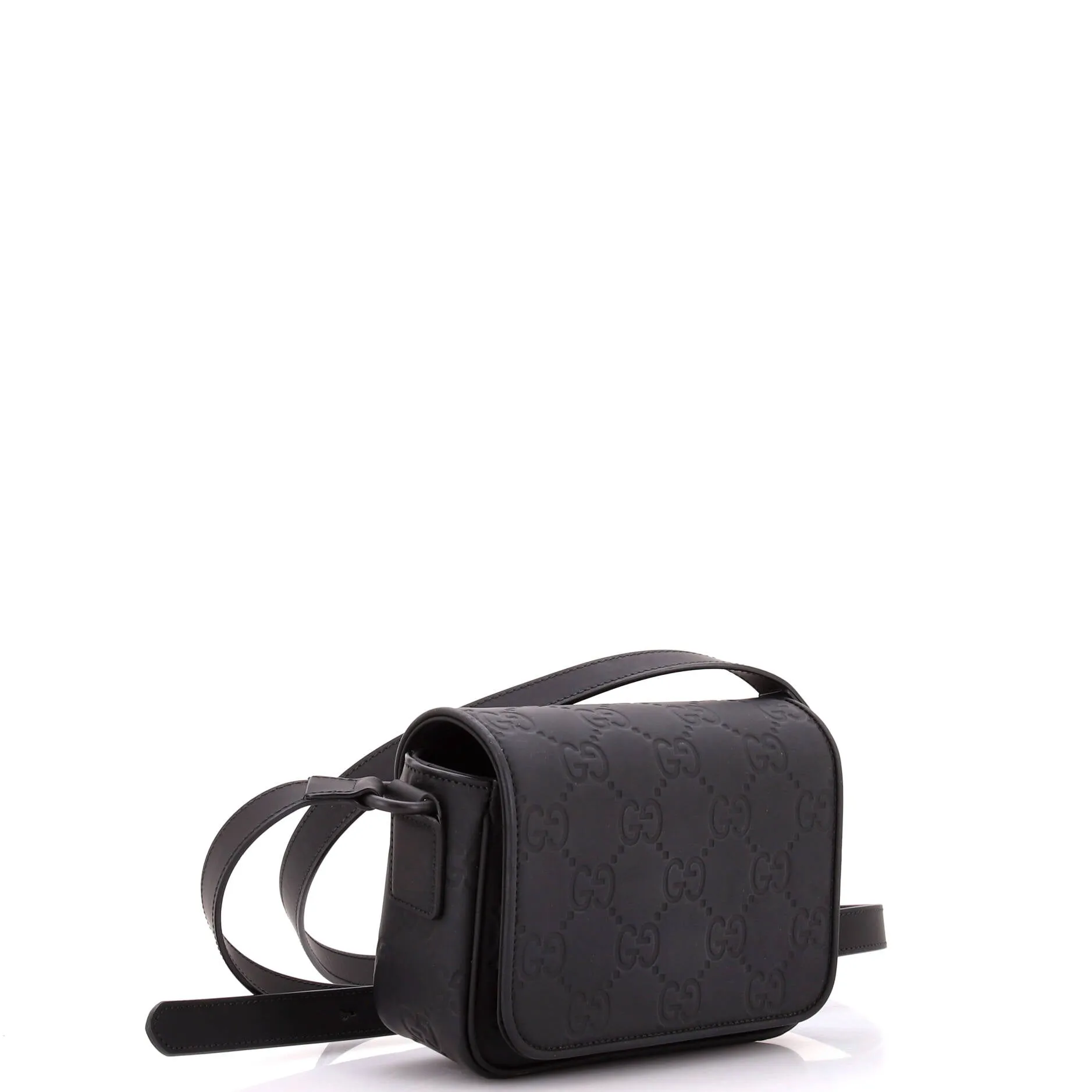 Pre-Loved Gucci Flap Crossbody Bag GG Rubber Effect Leather Super Mini sold by Zulily product image thumbnail 2