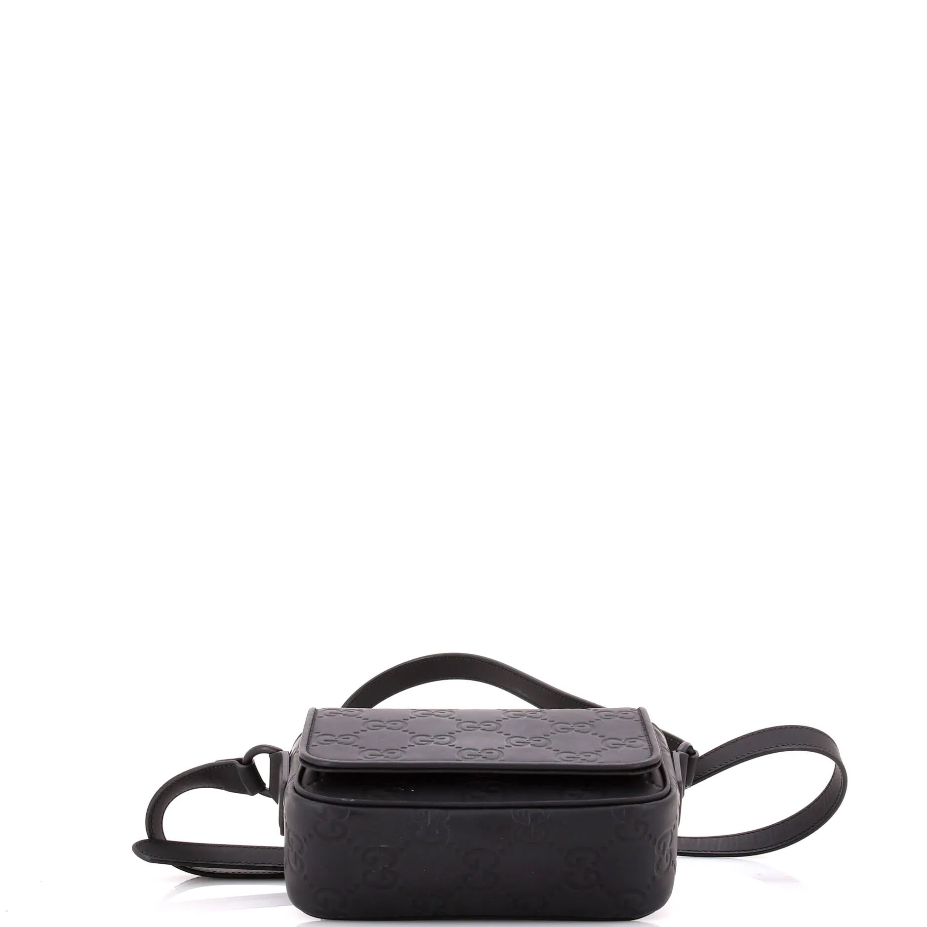 Pre-Loved Gucci Flap Crossbody Bag GG Rubber Effect Leather Super Mini sold by Zulily product image thumbnail 4