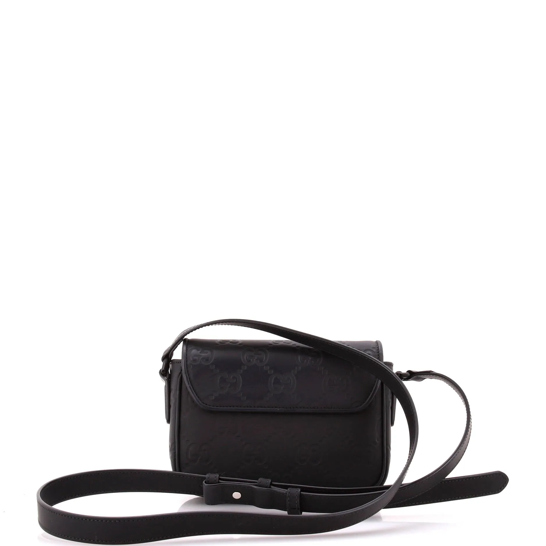 Pre-Loved Gucci Flap Crossbody Bag GG Rubber Effect Leather Super Mini sold by Zulily product image thumbnail 3