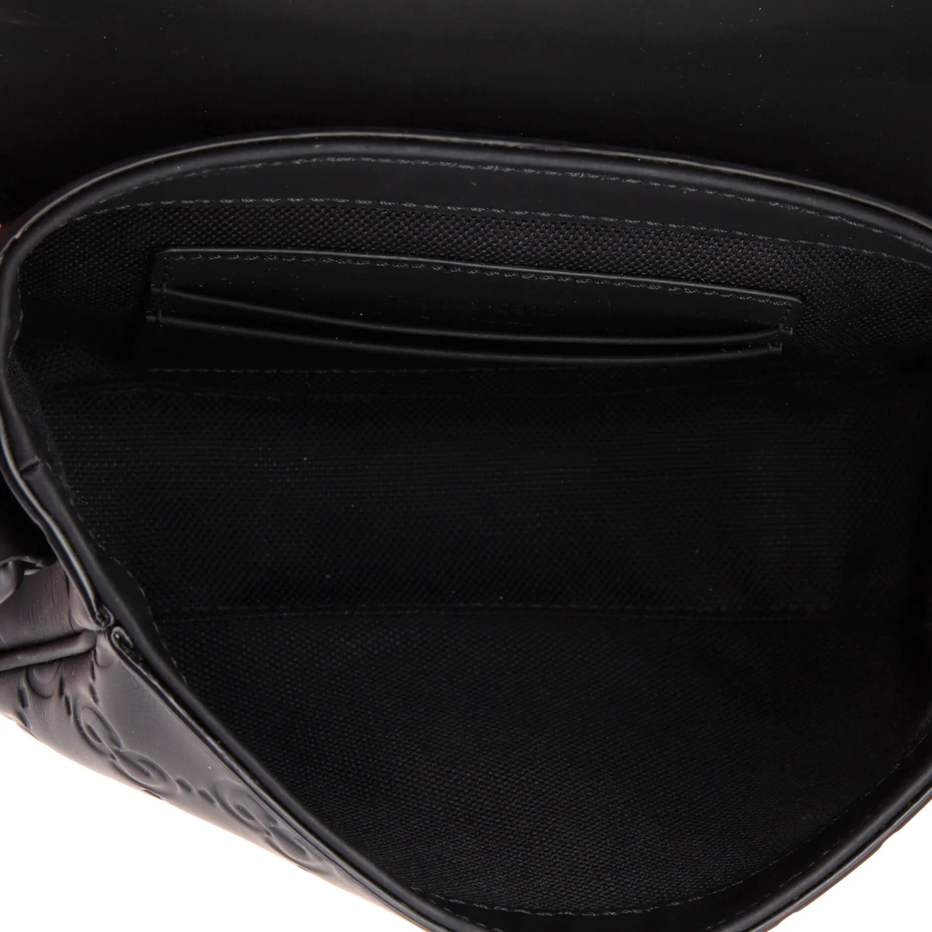 Pre-Loved Gucci Flap Crossbody Bag GG Rubber Effect Leather Super Mini sold by Zulily product image thumbnail 5