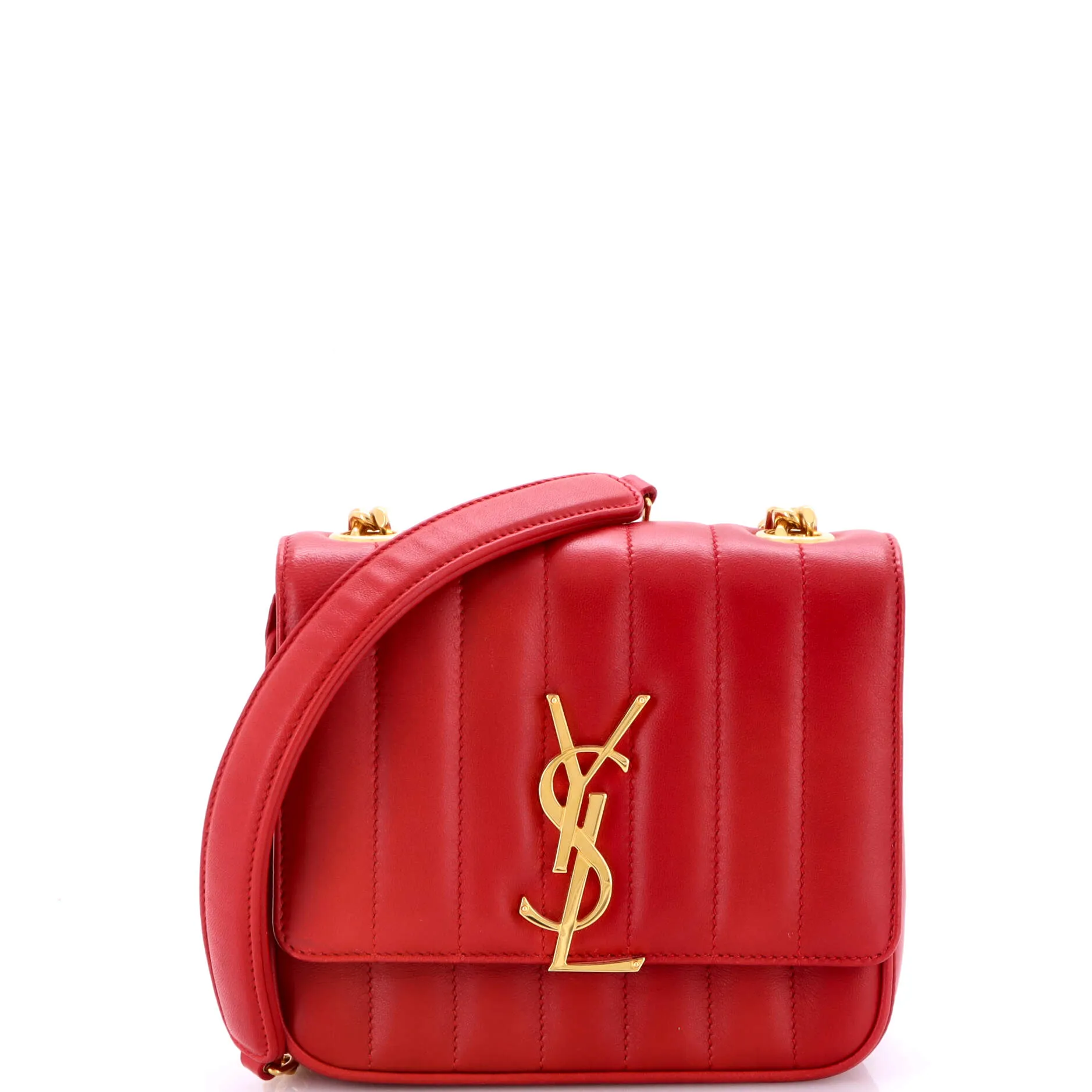 Pre-Loved Saint Laurent Vicky Crossbody Bag Vertical Quilted Leather Small sold by Zulily
