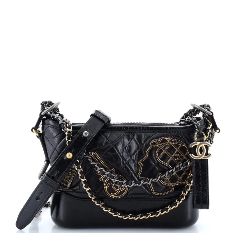 Pre-Loved Chanel Gabrielle Hobo Embellished Quilted Aged Calfskin Small sold by Zulily