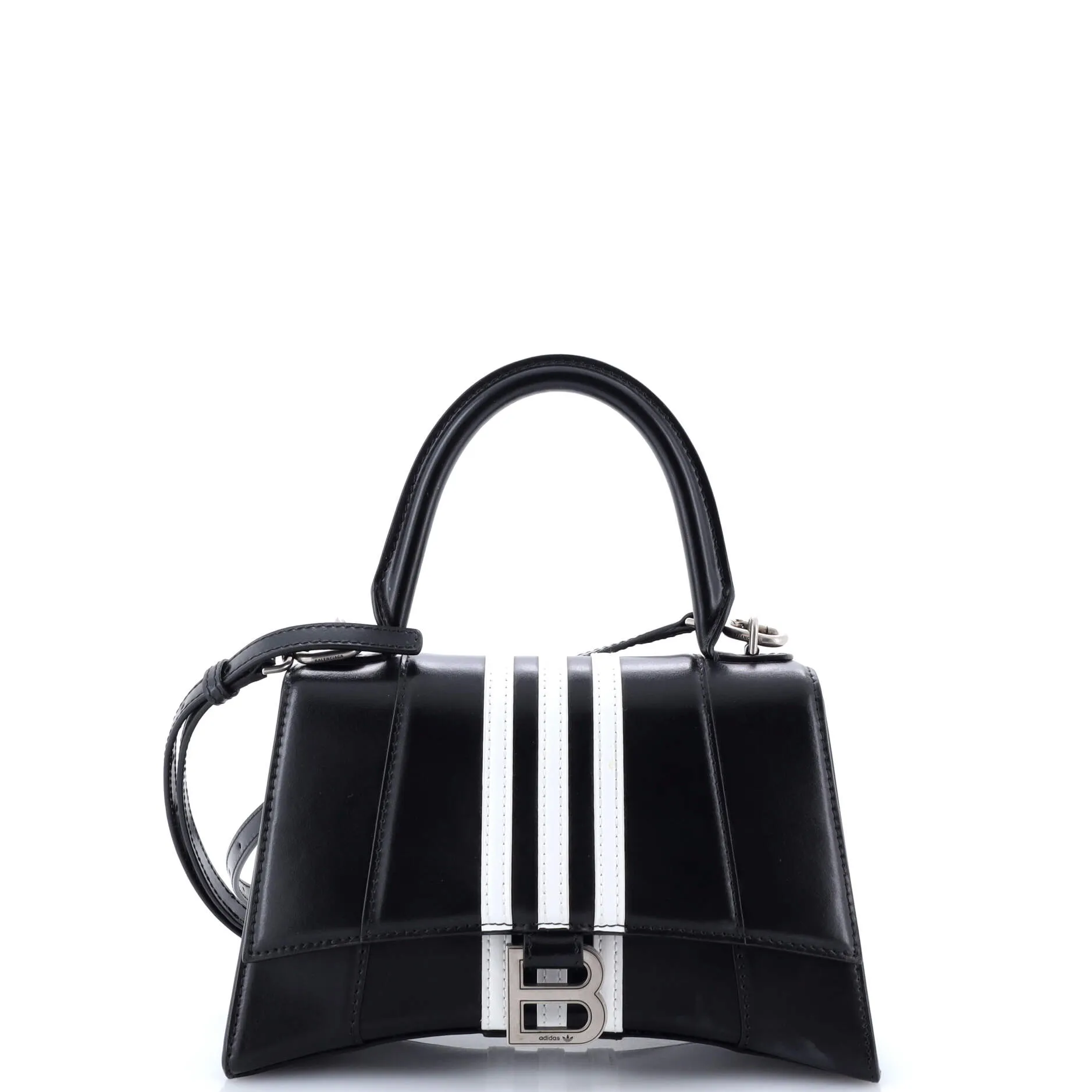 Pre-Loved Balenciaga x adidas Hourglass Top Handle Bag Leather Small sold by Zulily