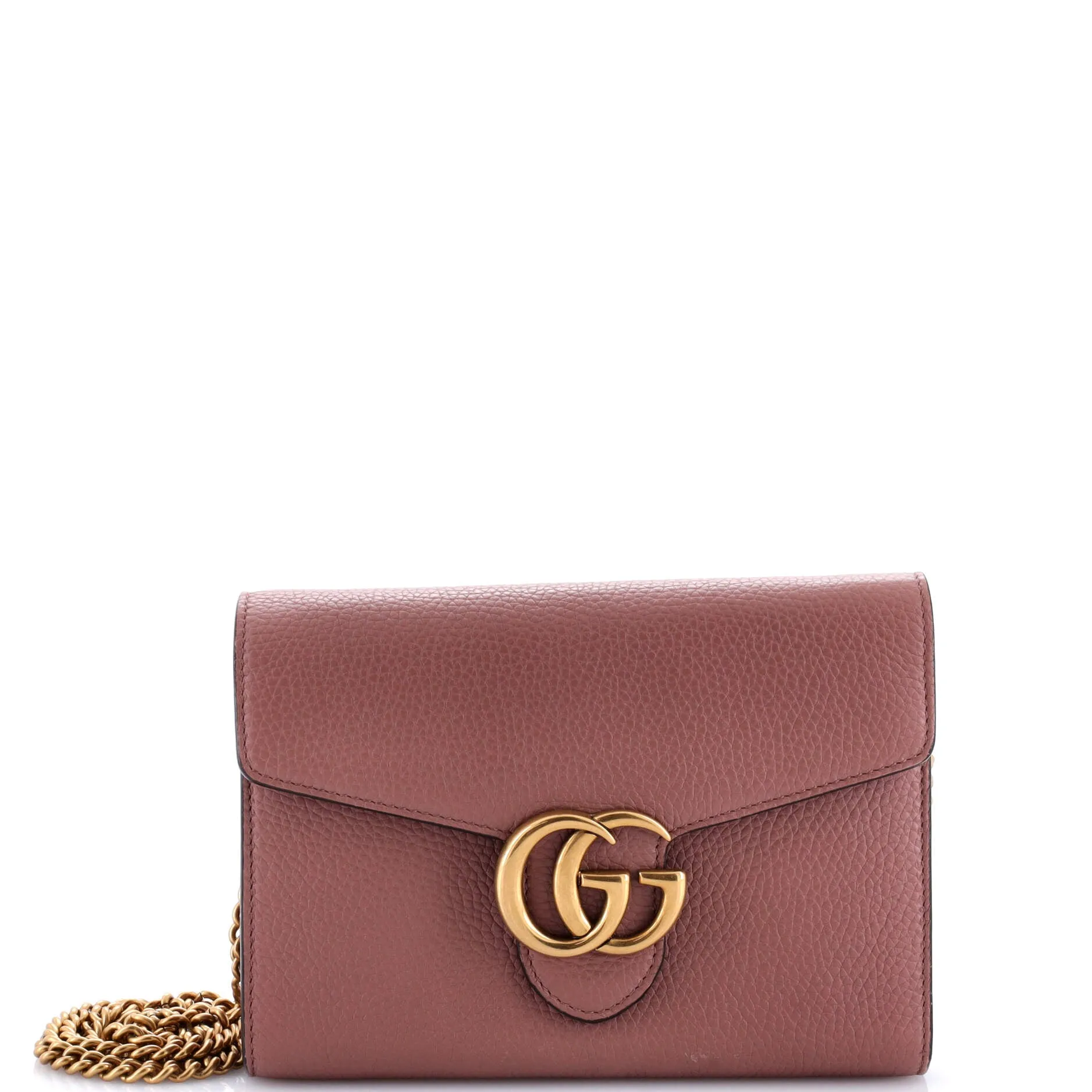 Pre-Loved Gucci GG Marmont Chain Wallet Leather Mini sold by Zulily