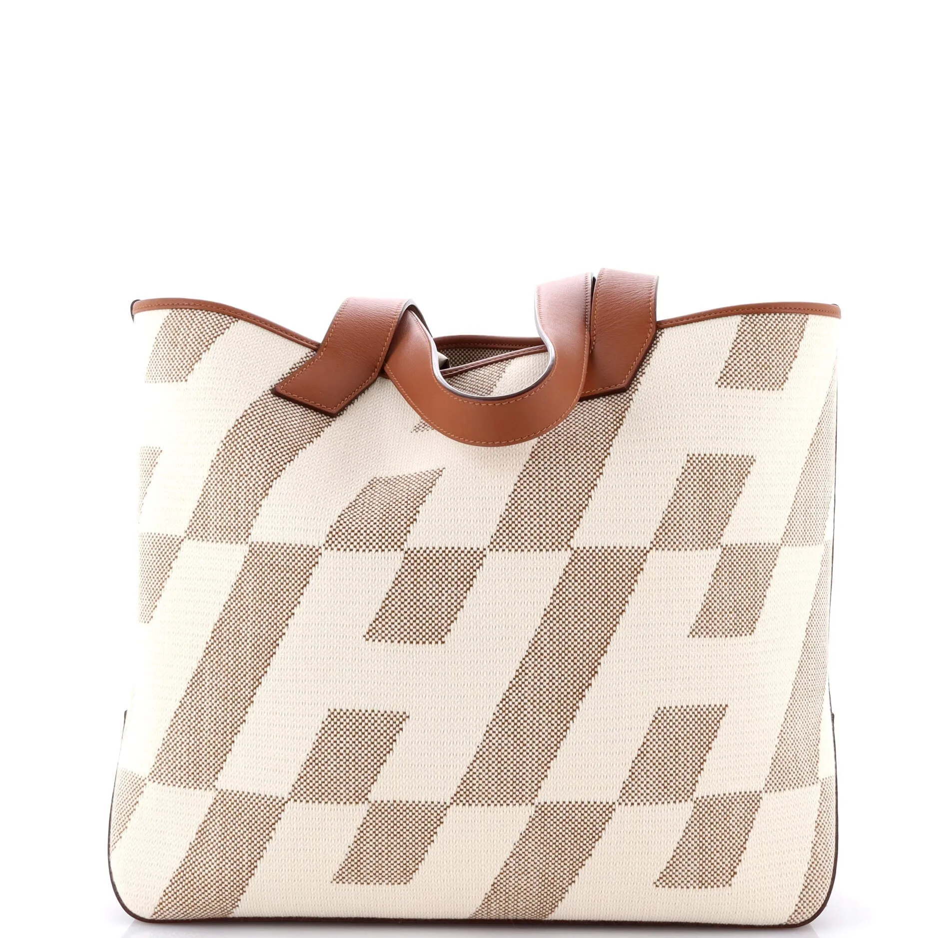 Pre-Loved Hermes Cabas H en Biais Tote Canvas with Leather 40 sold by Zulily product image thumbnail 3
