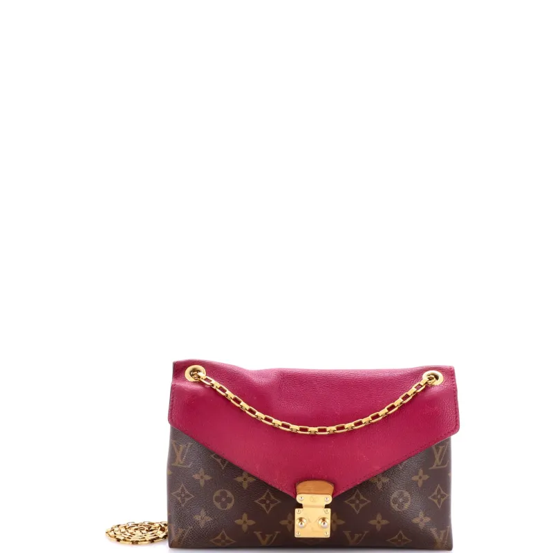 Pre-Loved Louis Vuitton Pallas Chain Shoulder Bag Monogram Canvas and Calfskin sold by Zulily