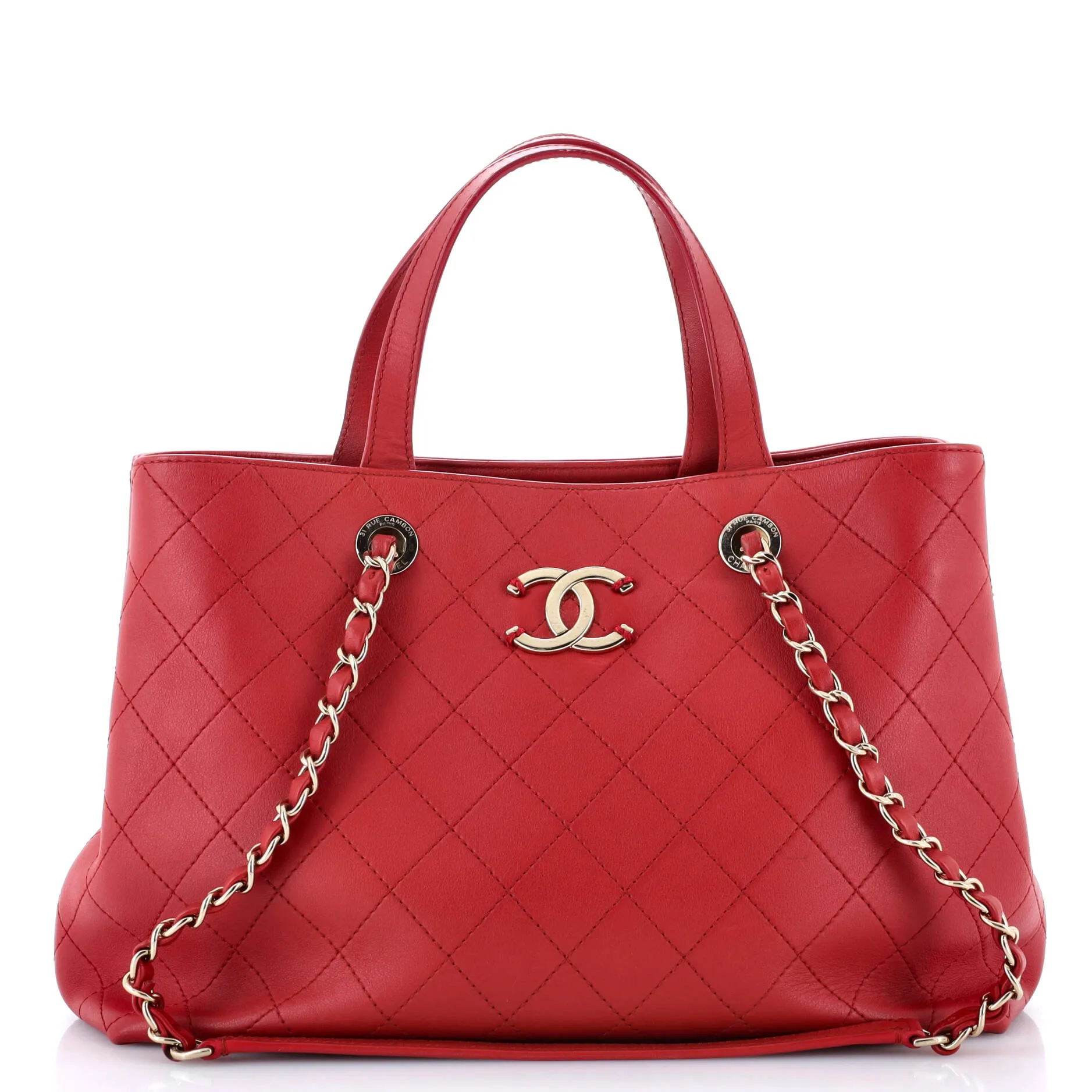 Pre-Loved Chanel CC Shopping Tote Stitched Calfskin Large sold by Zulily
