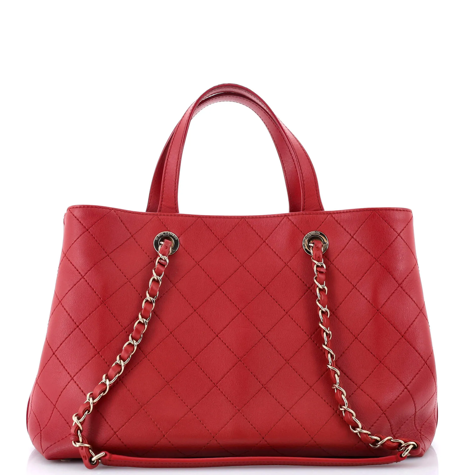 Pre-Loved Chanel CC Shopping Tote Stitched Calfskin Large sold by Zulily product image thumbnail 3