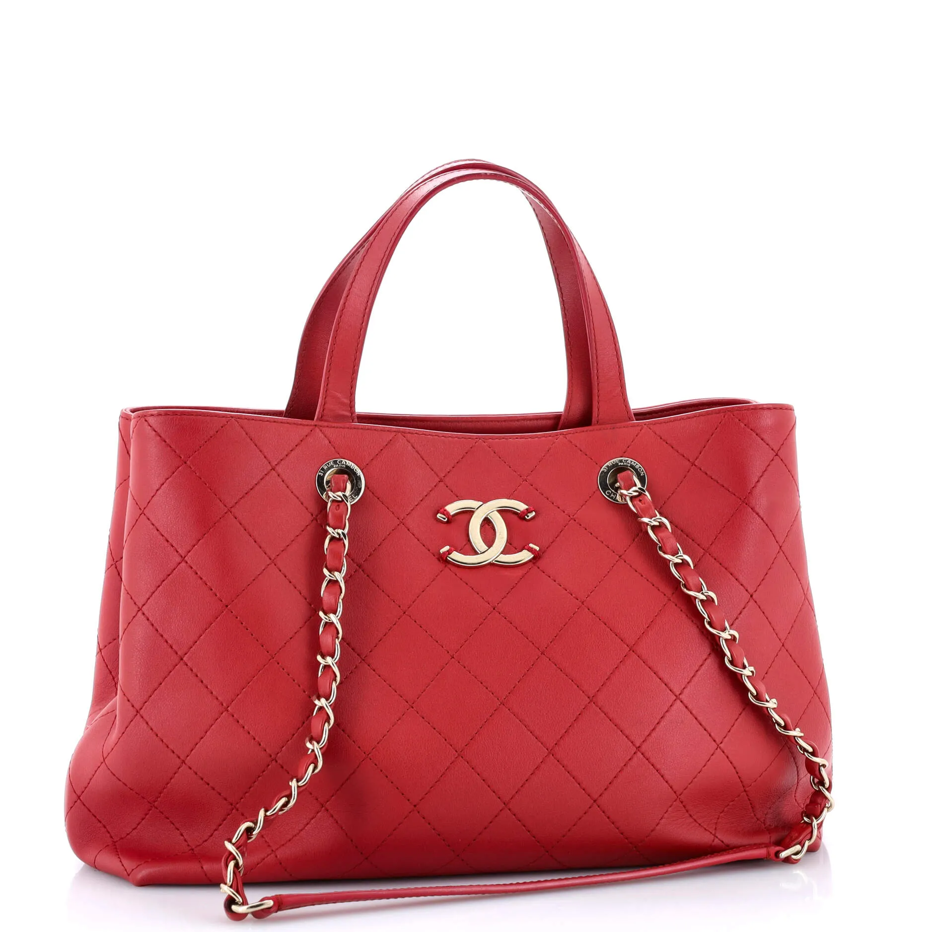Pre-Loved Chanel CC Shopping Tote Stitched Calfskin Large sold by Zulily product image thumbnail 2