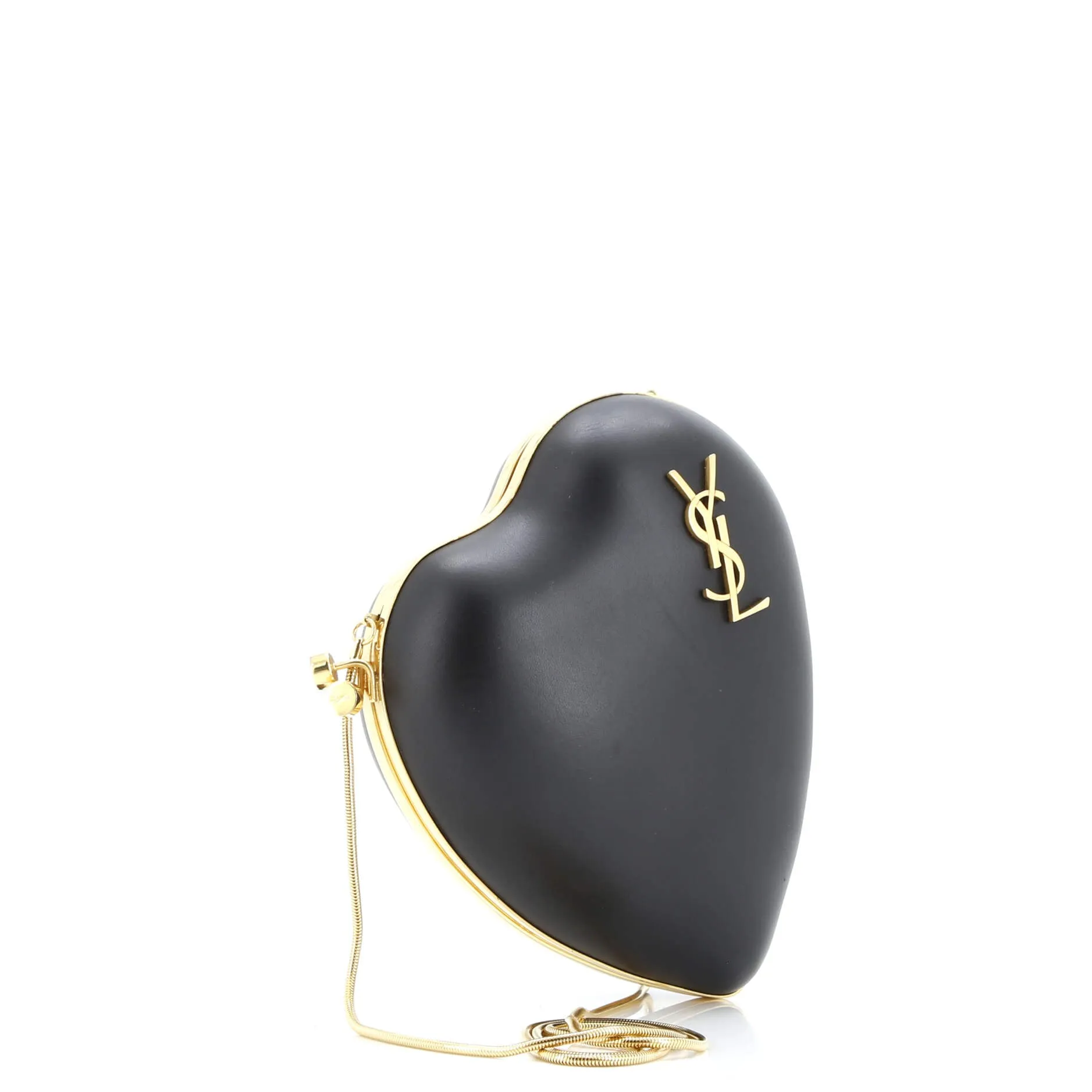 Pre-Loved Saint Laurent Love Heart Chain Box Clutch Leather Small sold by Zulily product image thumbnail 2