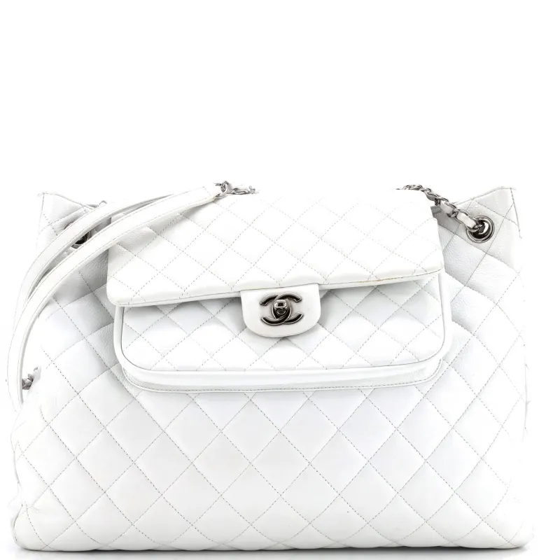 Pre-Loved Chanel Classic Flap Shopping Tote Quilted Caviar Large sold by Zulily