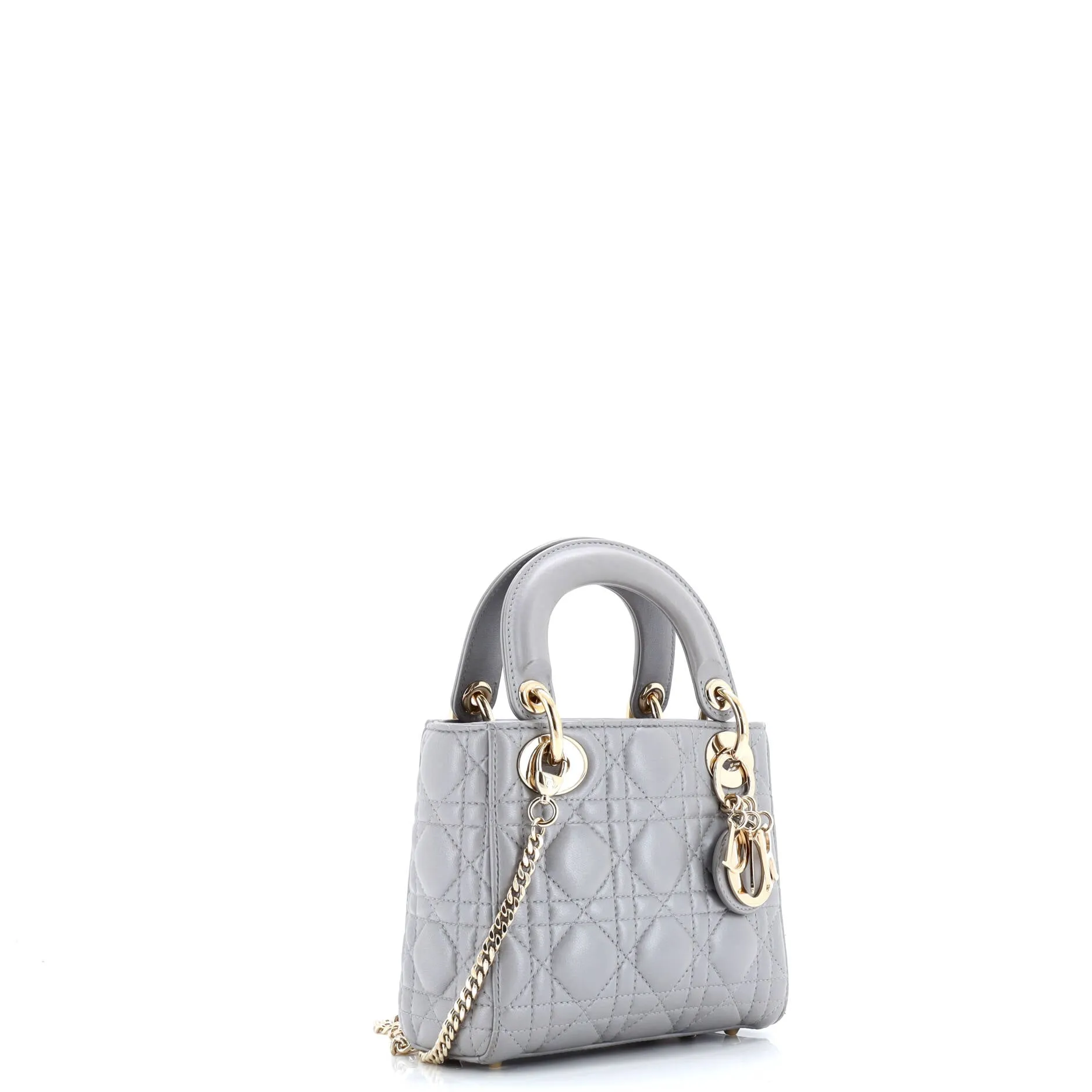 Pre-Loved Christian Dior Lady Dior Chain Bag Cannage Quilt Lambskin Mini sold by Zulily product image thumbnail 2