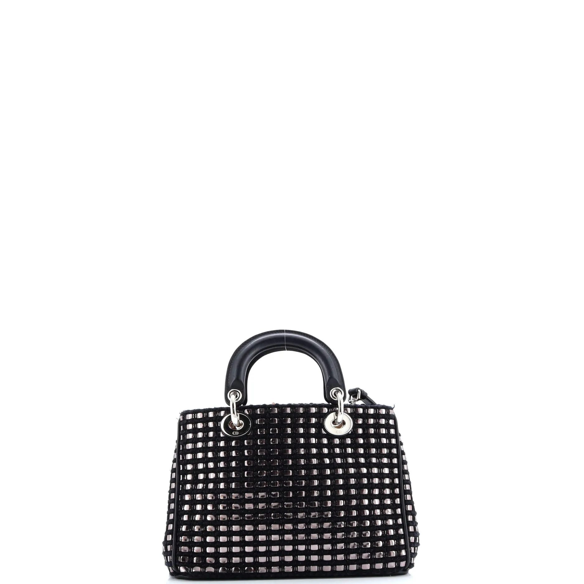 Pre-Loved Christian Dior Diorissimo Tote Patch Embellished Metallic Tweed Mini sold by Zulily product image thumbnail 3