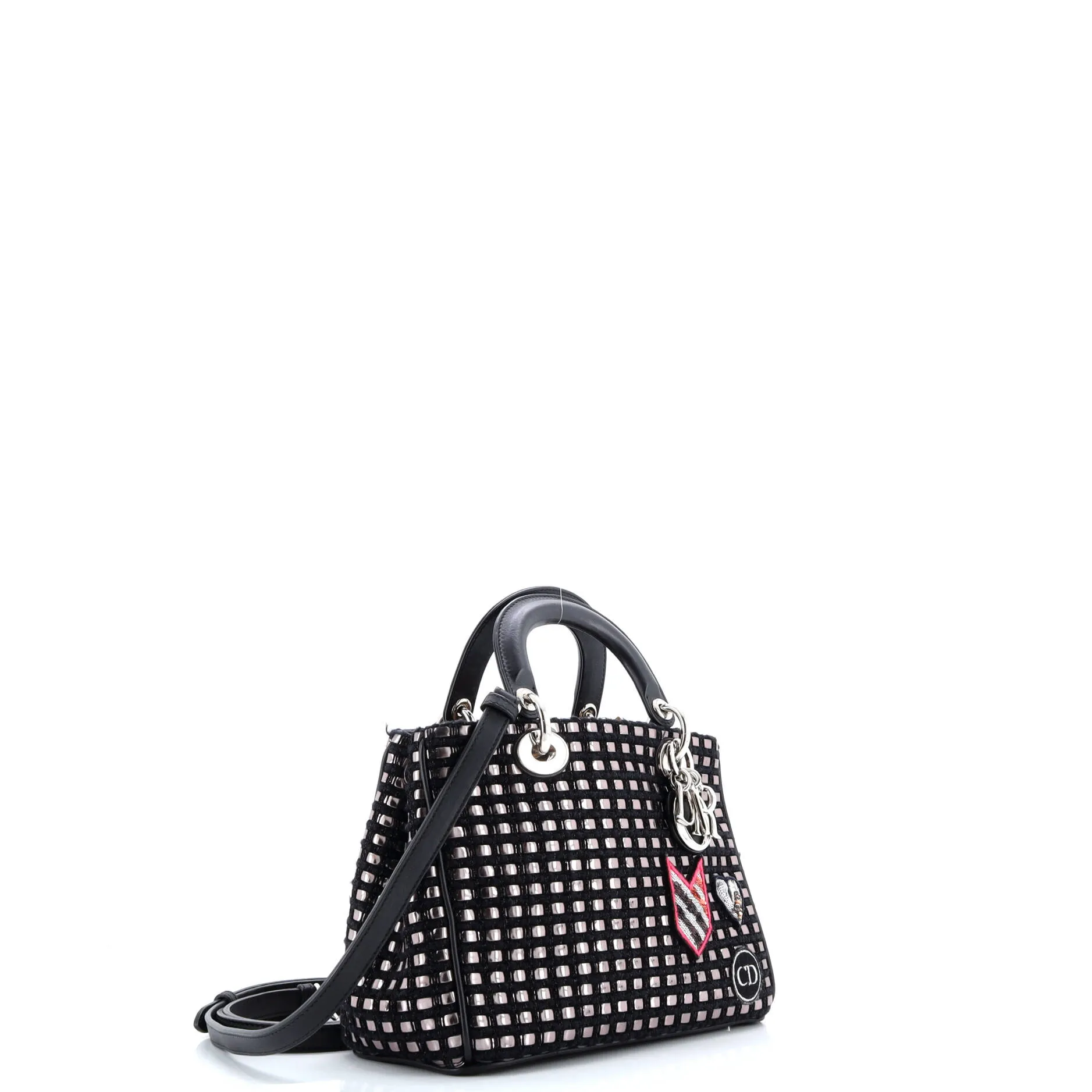 Pre-Loved Christian Dior Diorissimo Tote Patch Embellished Metallic Tweed Mini sold by Zulily product image thumbnail 2