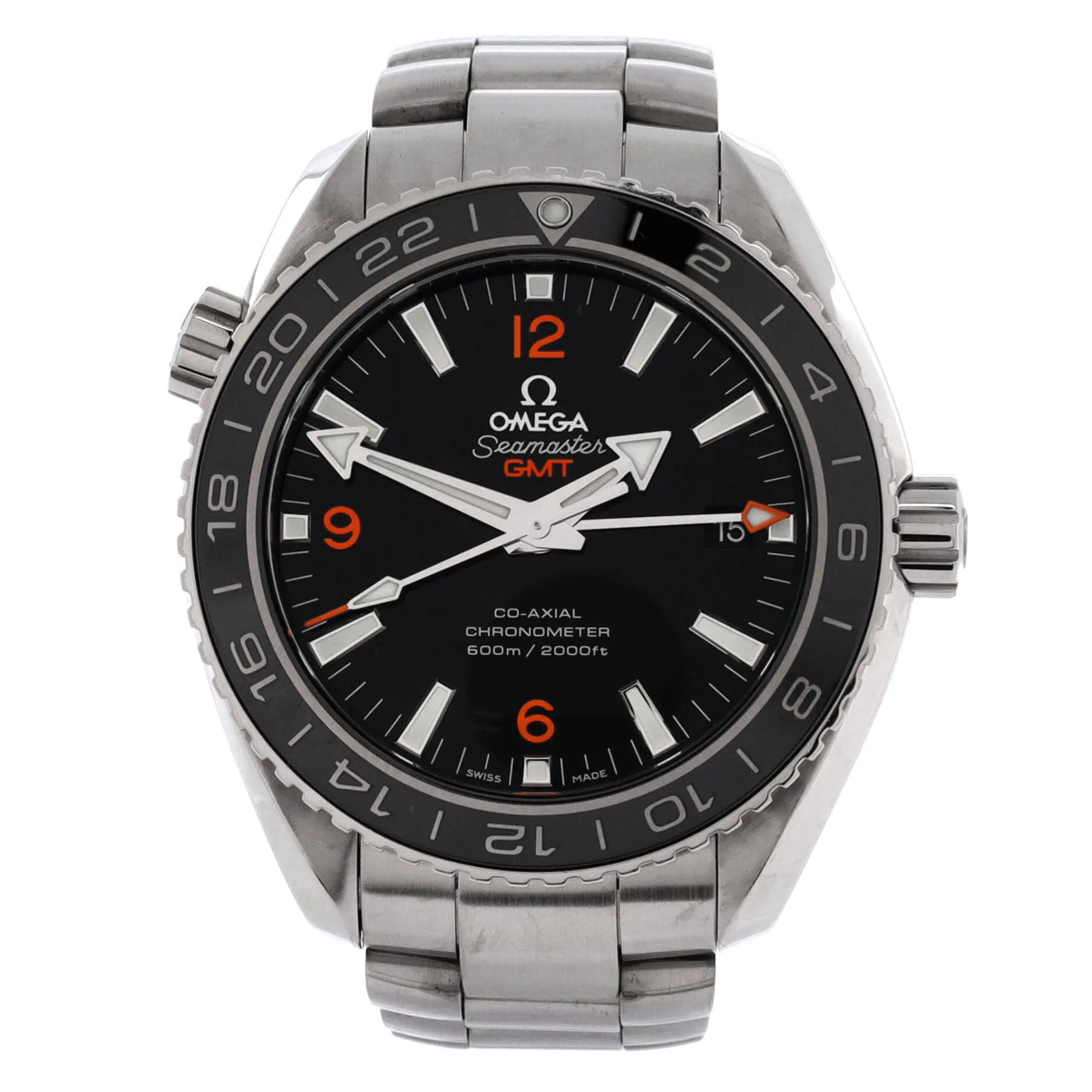 Pre-Loved Omega Seamaster Planet Ocean 600M Co-Axial Chronometer GMT Automatic Watch Stainless Steel 43 sold by Zulily