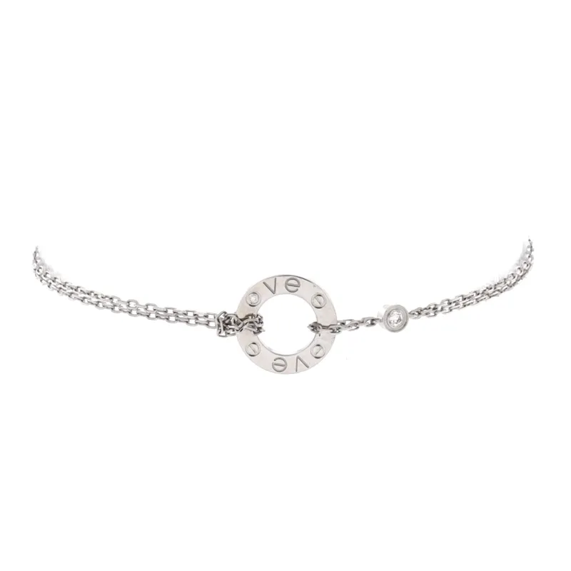 Pre-Loved Cartier 2 Diamonds Love Bracelet 18K White Gold with Diamonds sold by Zulily