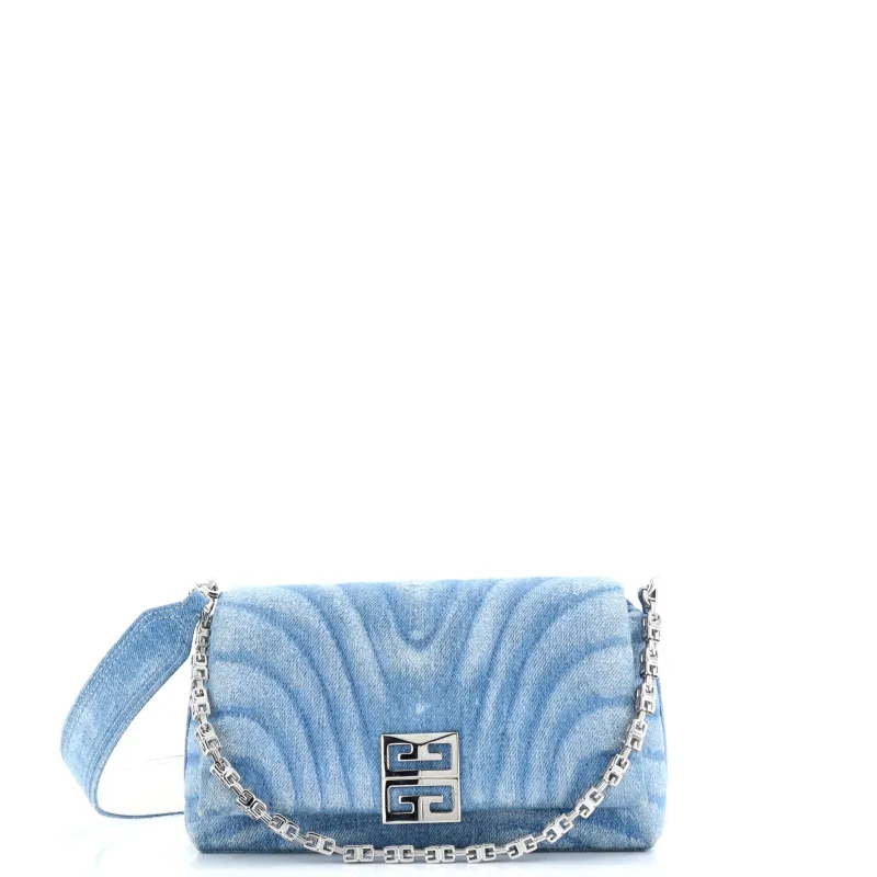 Pre-Loved Givenchy 4G Soft Flap Bag Quilted Denim Small sold by Zulily