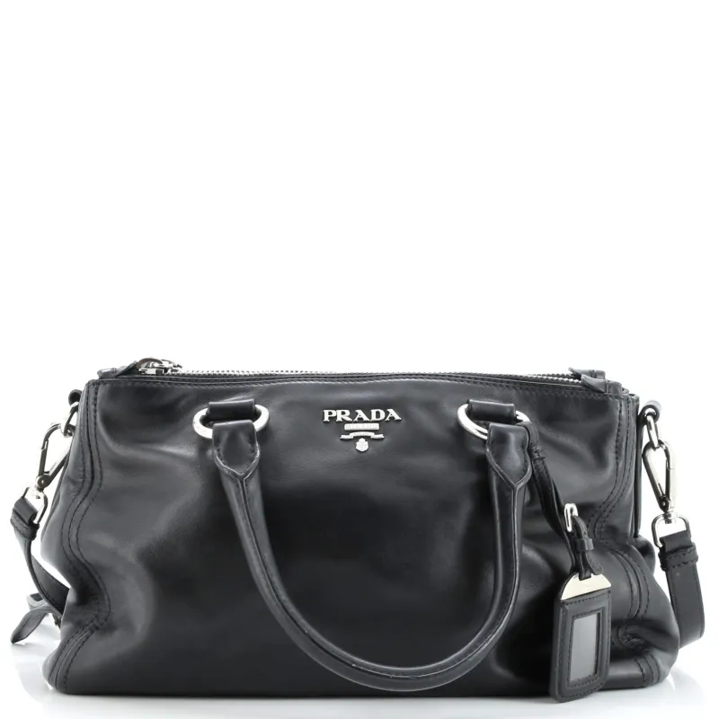 Pre-Loved Prada Double Zip Convertible Tote Soft Calf Medium sold by Zulily
