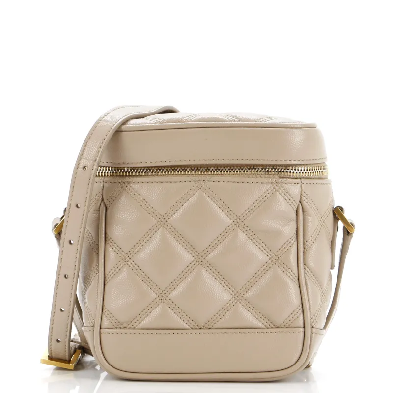 Pre-Loved Saint Laurent 80's Vanity Bag Quilted Leather sold by Zulily