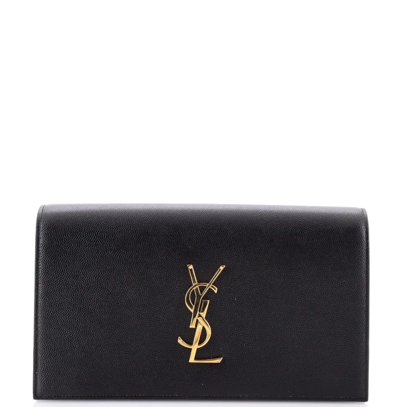 Pre-Loved Saint Laurent Classic Monogram Clutch Leather sold by Zulily