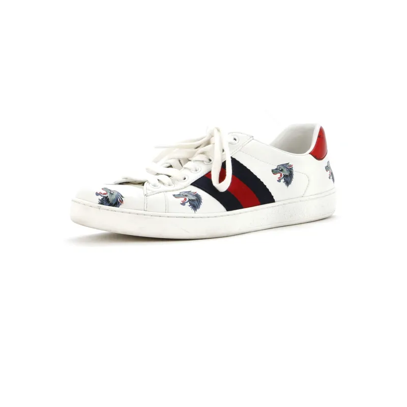 Pre-Loved Gucci Ace Sneakers Printed Leather sold by Zulily