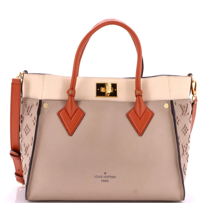 Pre-Loved Louis Vuitton On My Side Tote Monogram Tuffetage Leather MM sold by Zulily