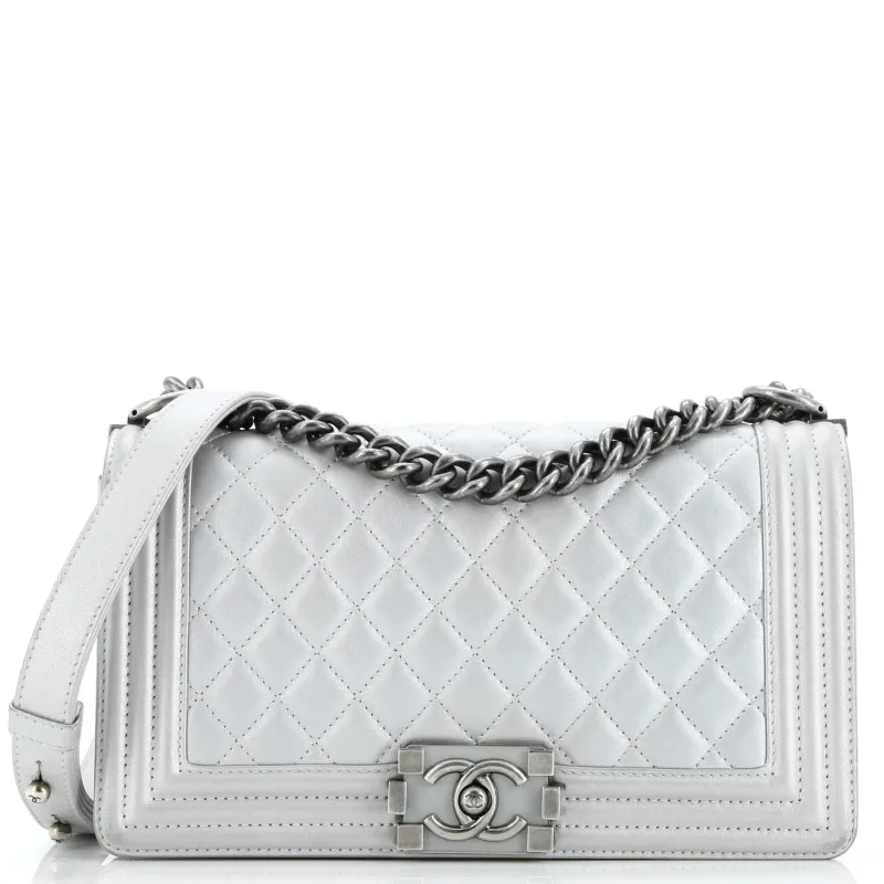 Pre-Loved Chanel Boy Flap Bag Quilted Calfskin Old Medium sold by Zulily