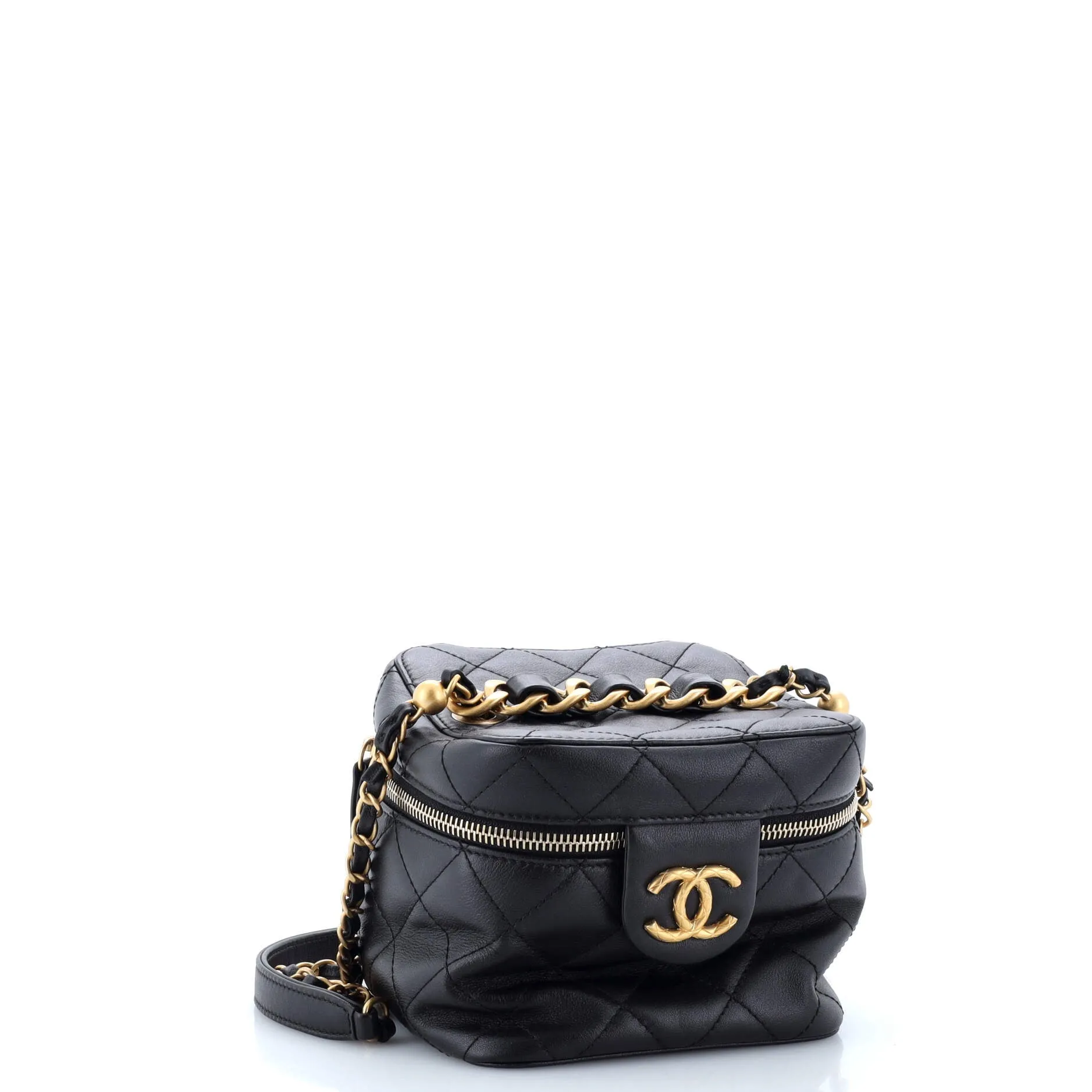 Pre-Loved Chanel Chain Bar Vanity Case with Chain Quilted Calfskin Small sold by Zulily product image thumbnail 3