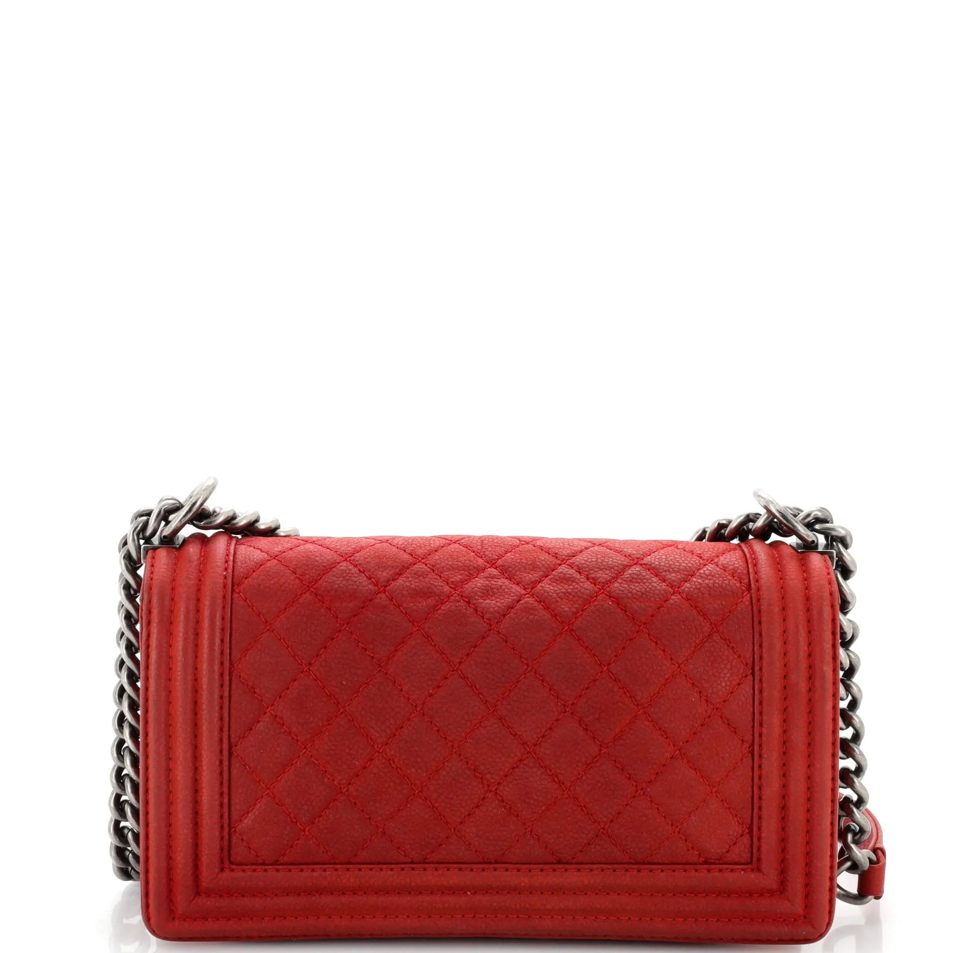 Pre-Loved Chanel Boy Flap Bag Quilted Matte Caviar Old Medium sold by Zulily product image thumbnail 3