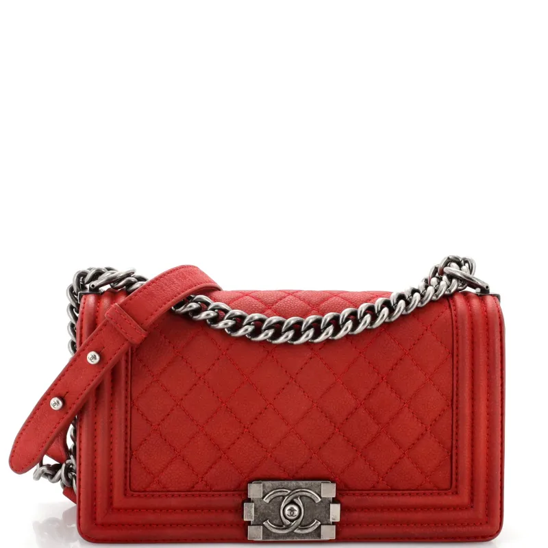 Pre-Loved Chanel Boy Flap Bag Quilted Matte Caviar Old Medium sold by Zulily