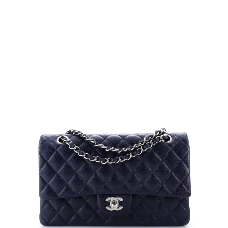 Pre-Loved Chanel Classic Double Flap Bag Quilted Caviar Medium sold by Zulily