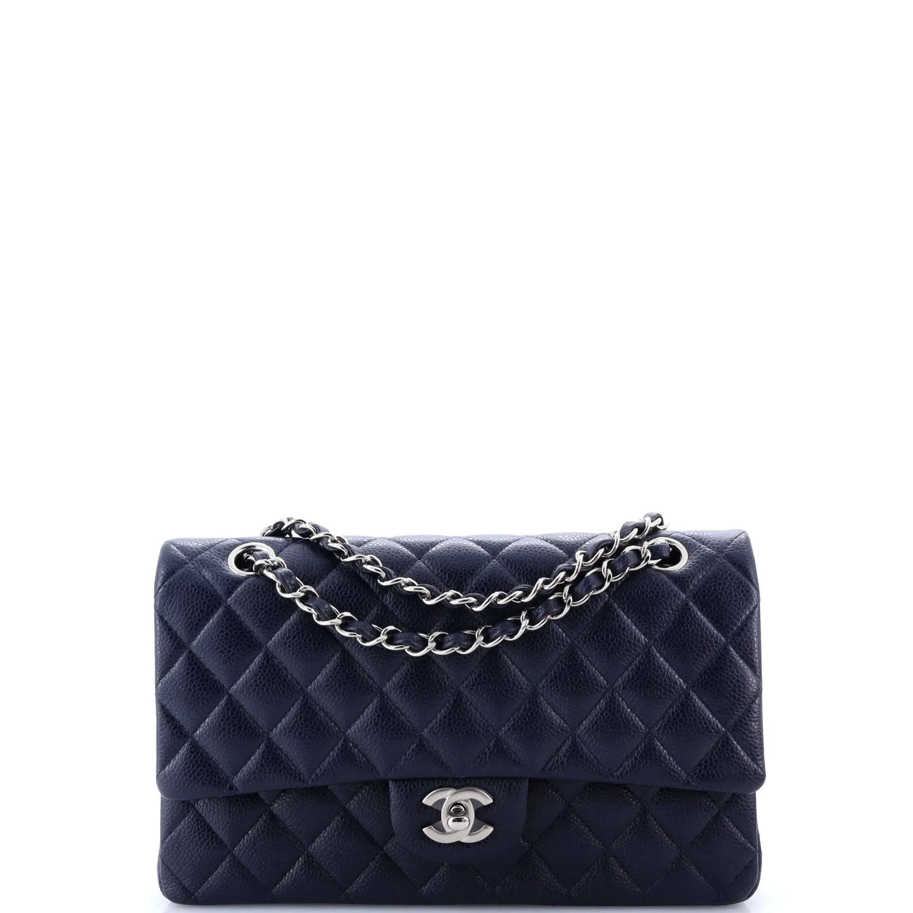 Pre-Loved Chanel Classic Double Flap Bag Quilted Caviar Medium sold by Zulily
