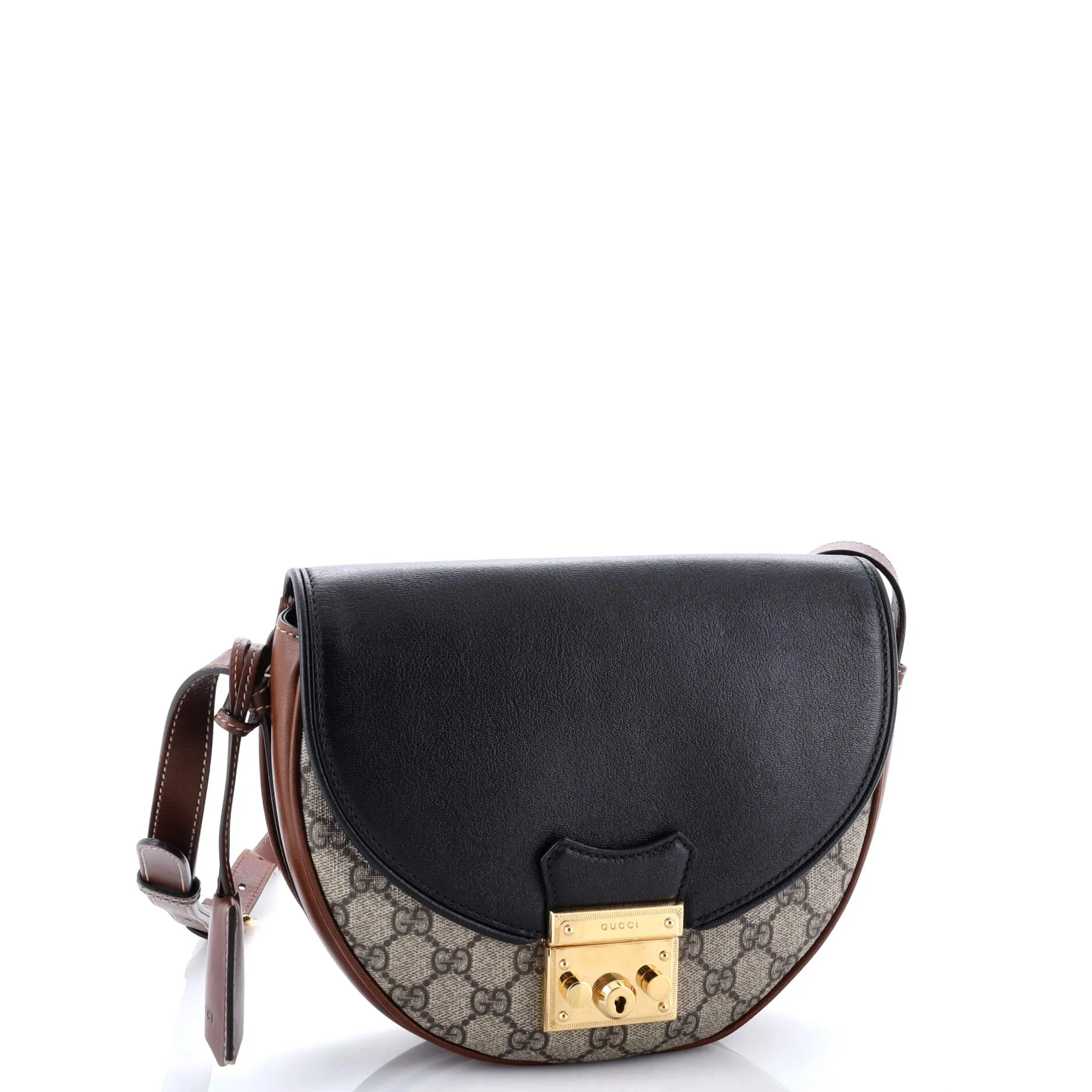 Pre-Loved Gucci Padlock Saddle Shoulder Bag GG Coated Canvas and Leather Small sold by Zulily product image thumbnail 2