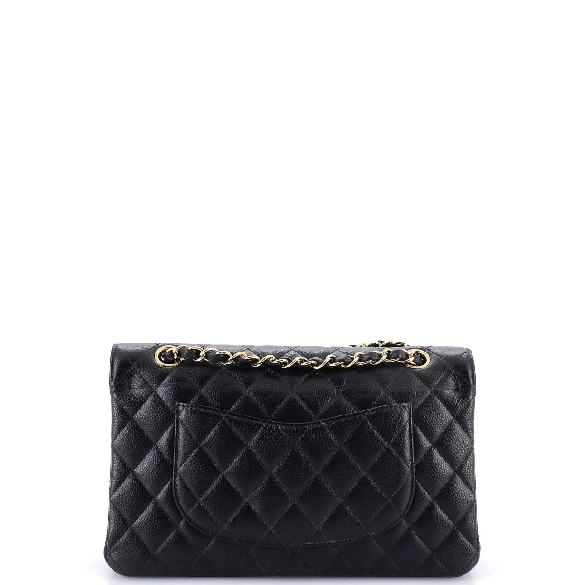 Pre-Loved Chanel Classic Double Flap Bag Quilted Caviar Medium sold by Zulily product image thumbnail 4