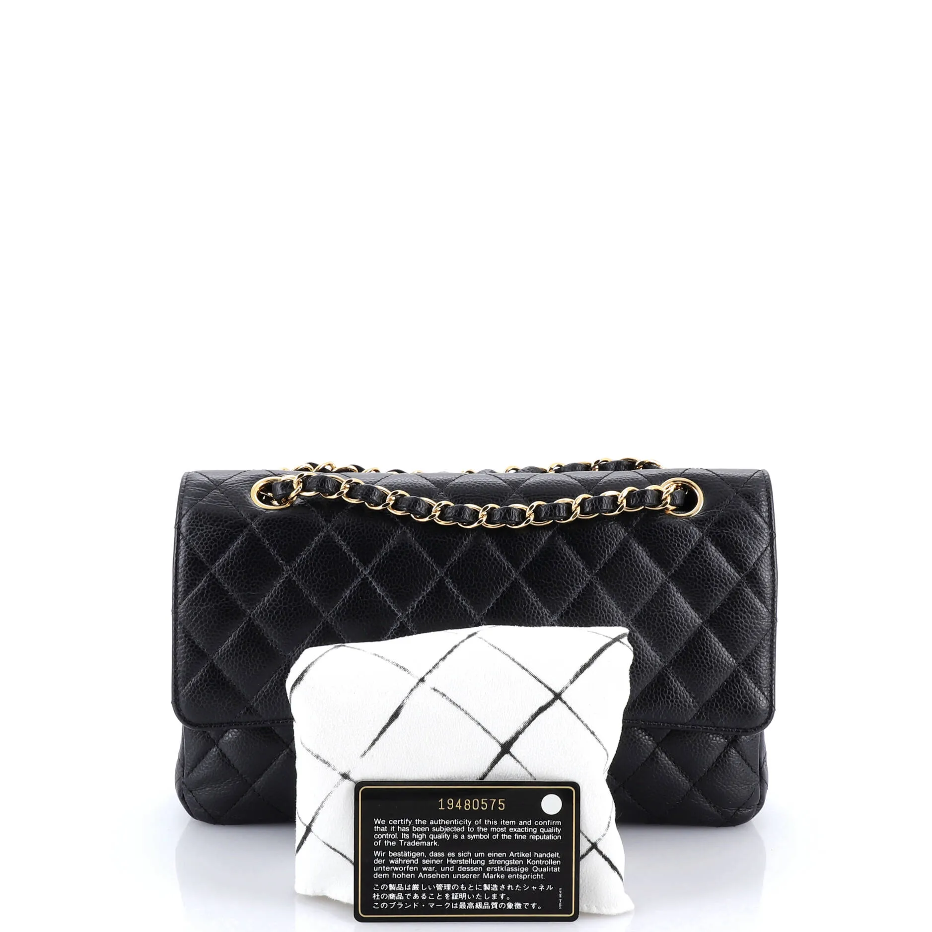 Pre-Loved Chanel Classic Double Flap Bag Quilted Caviar Medium sold by Zulily product image thumbnail 2