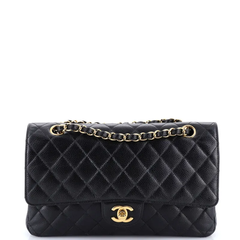 Pre-Loved Chanel Classic Double Flap Bag Quilted Caviar Medium sold by Zulily