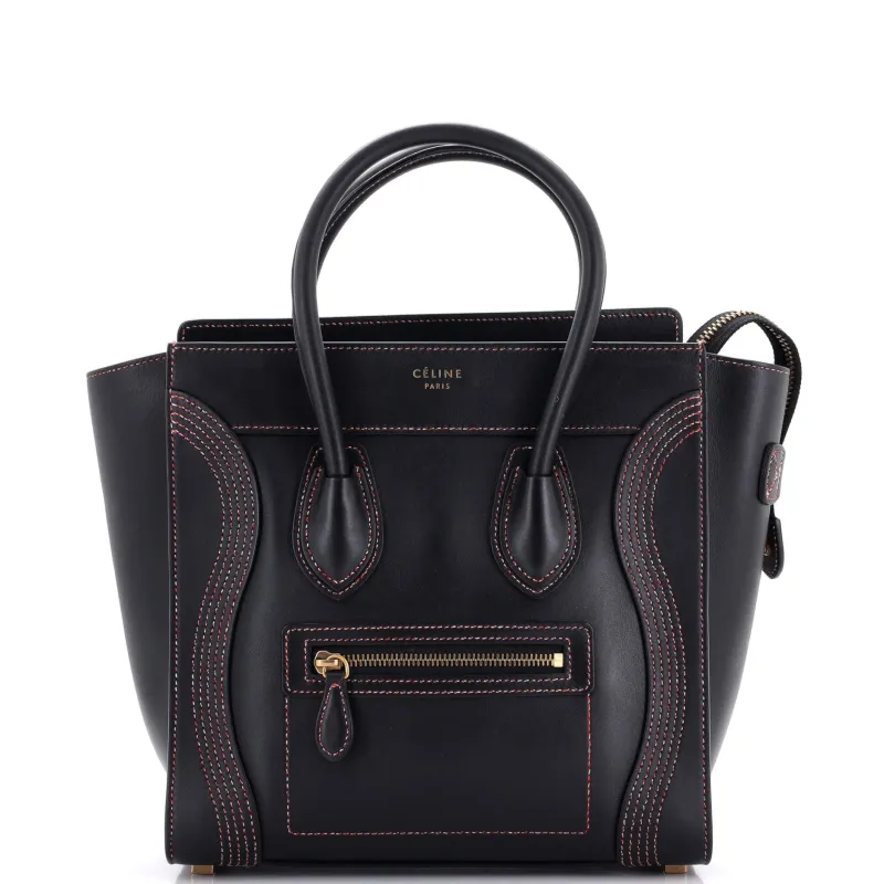 Pre-Loved Celine Luggage Bag Smooth Leather Micro sold by Zulily