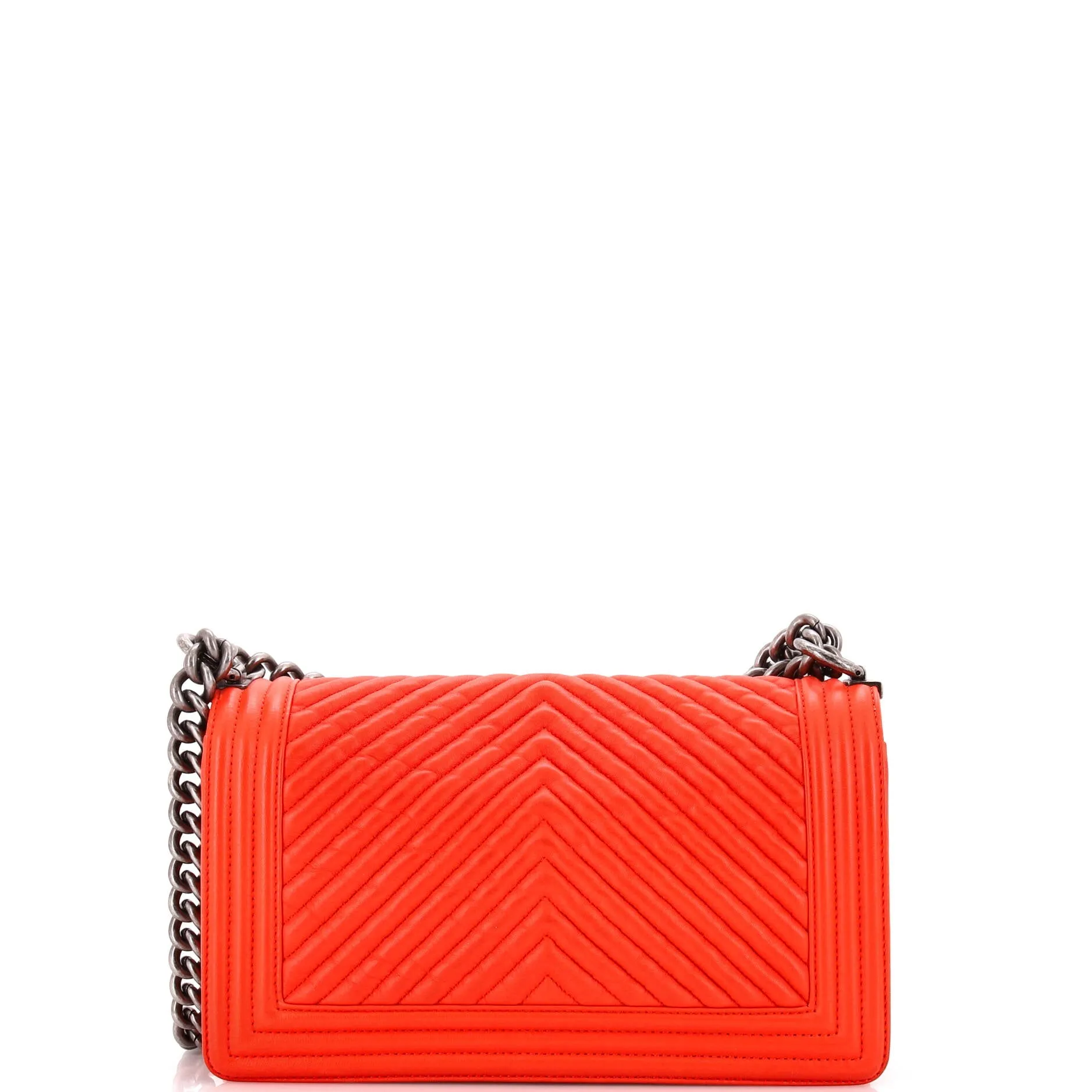 Pre-Loved Chanel Boy Flap Bag Chevron Wrinkled Lambskin Old Medium sold by Zulily product image thumbnail 3