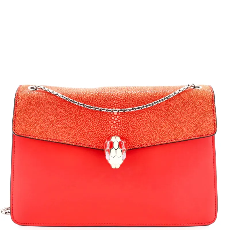 Pre-Loved Bvlgari Serpenti Forever Shoulder Bag Leather and Stingray Medium sold by Zulily