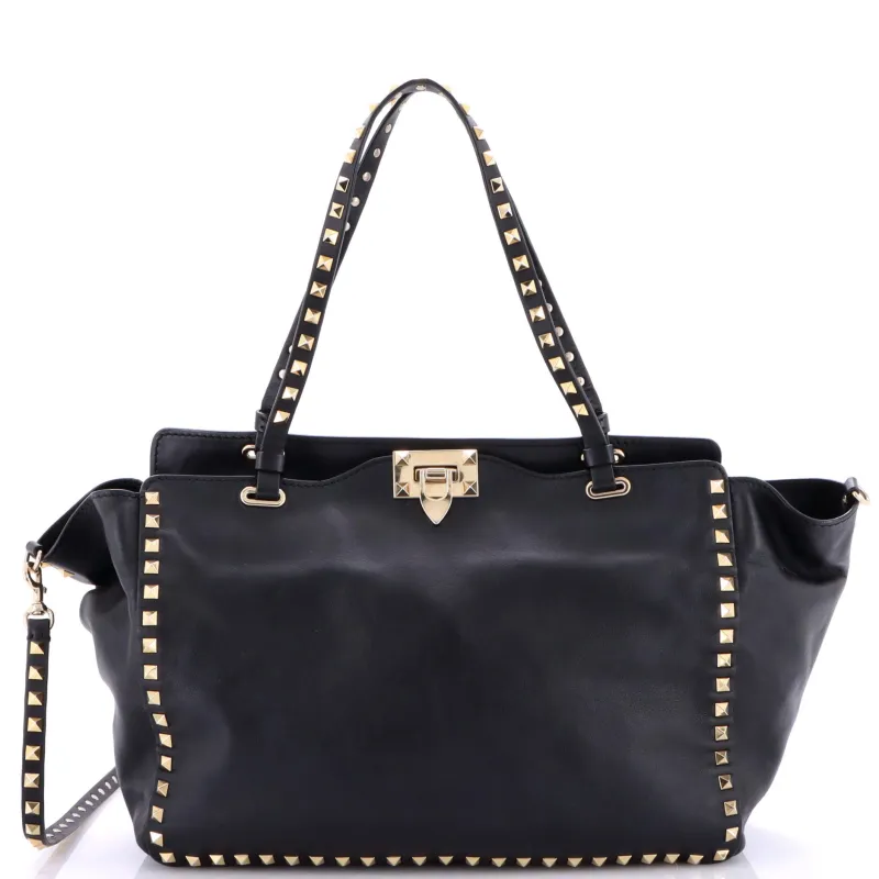 Pre-Loved Valentino Rockstud Tote Soft Leather Medium sold by Zulily