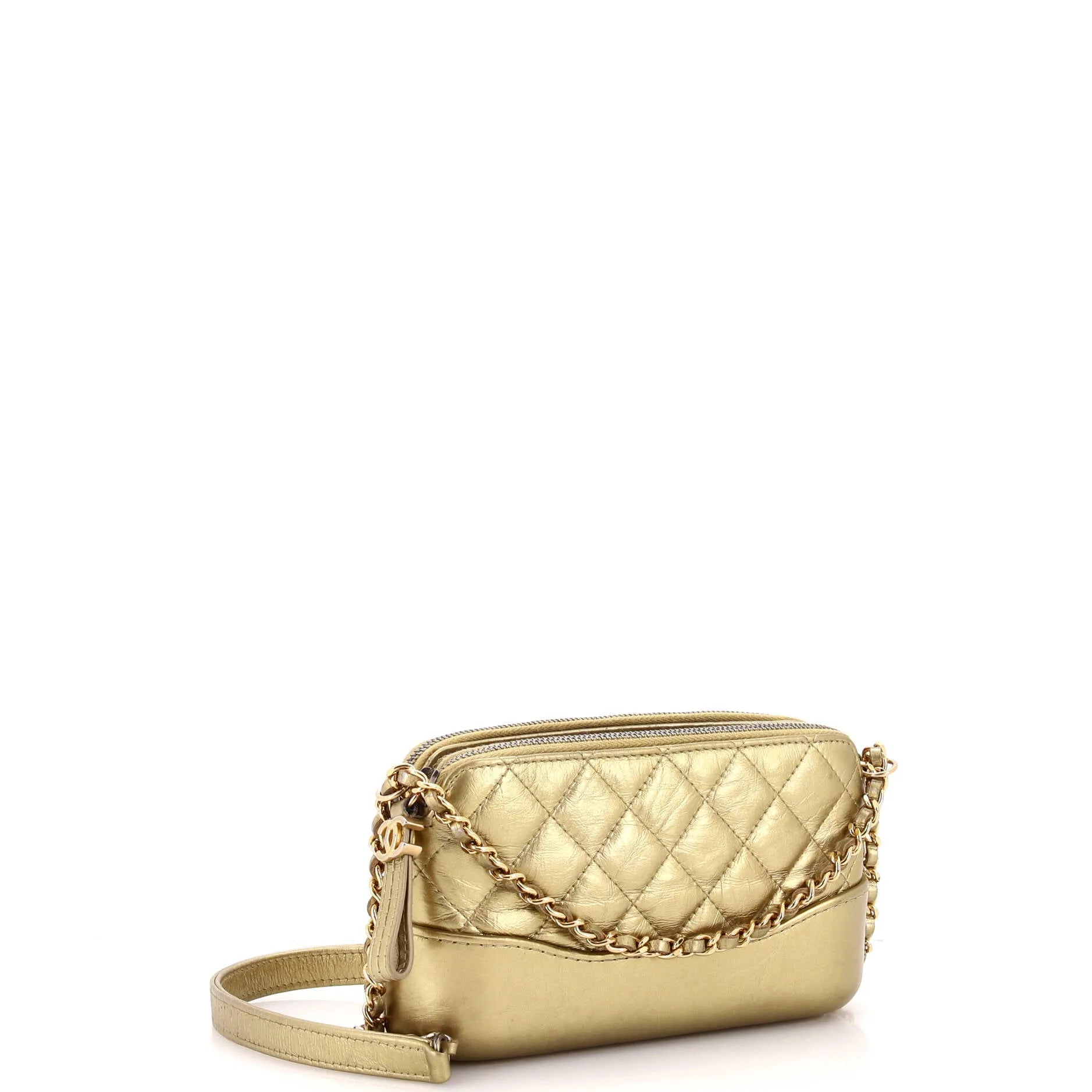 Pre-Loved Chanel Gabrielle Double Zip Clutch with Chain Quilted Aged Calfskin sold by Zulily product image thumbnail 2