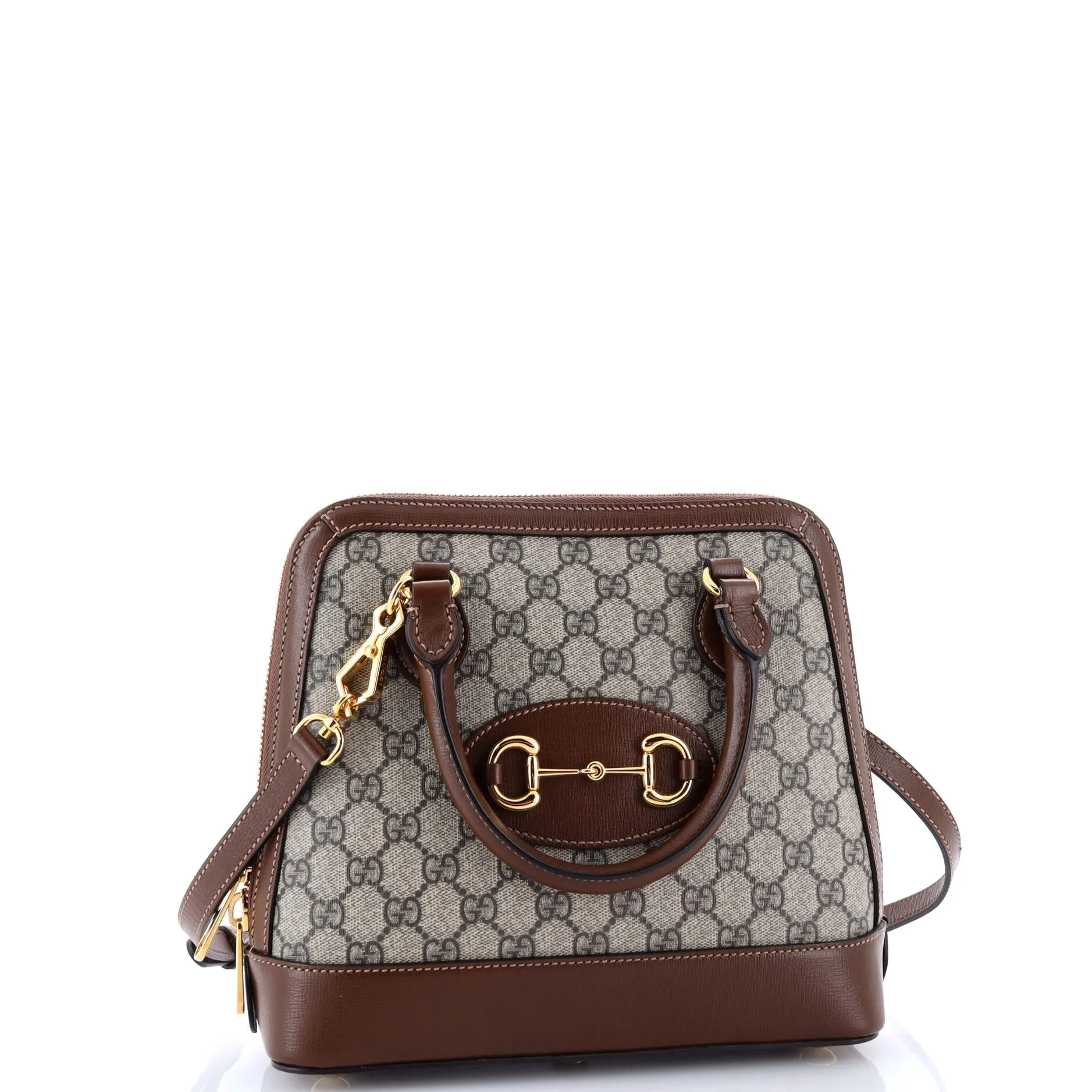 Pre-Loved Gucci Horsebit 1955 Top Handle Bag GG Coated Canvas with Leather Small sold by Zulily product image thumbnail 2