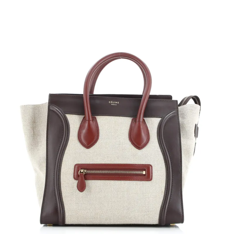 Pre-Loved Celine Luggage Bag Canvas and Leather Mini sold by Zulily