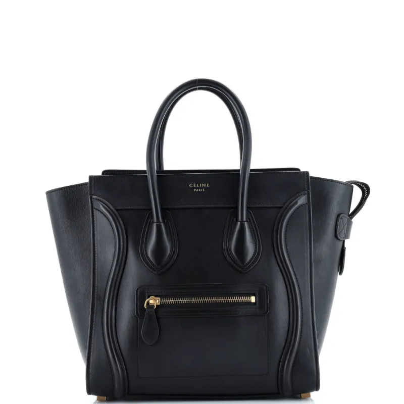 Pre-Loved Celine Luggage Bag Smooth Leather Micro sold by Zulily