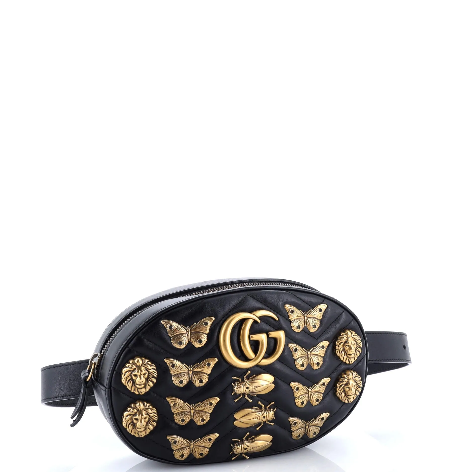 Pre-Loved Gucci GG Marmont Belt Bag Embellished Matelasse Leather sold by Zulily product image thumbnail 2