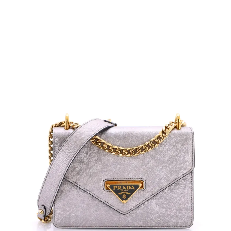 Pre-Loved Prada Envelope Flap Chain Shoulder bag Saffiano Leather Small sold by Zulily