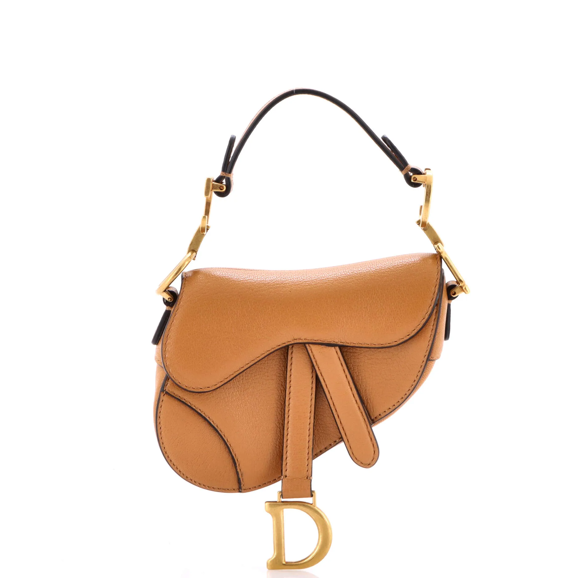 Pre-Loved Christian Dior Saddle Handbag Leather Micro sold by Zulily