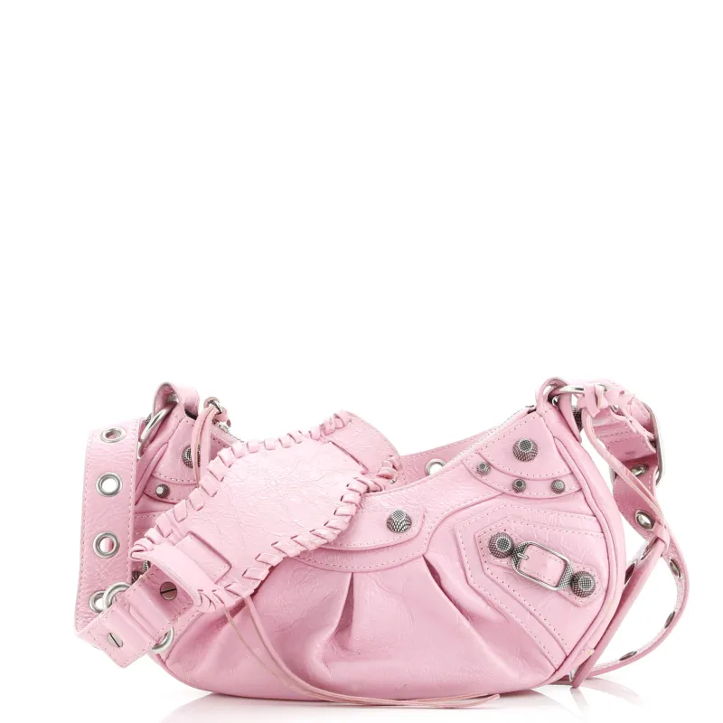 Pre-Loved Balenciaga Le Cagole Giant Studs Shoulder Bag Leather XS sold by Zulily