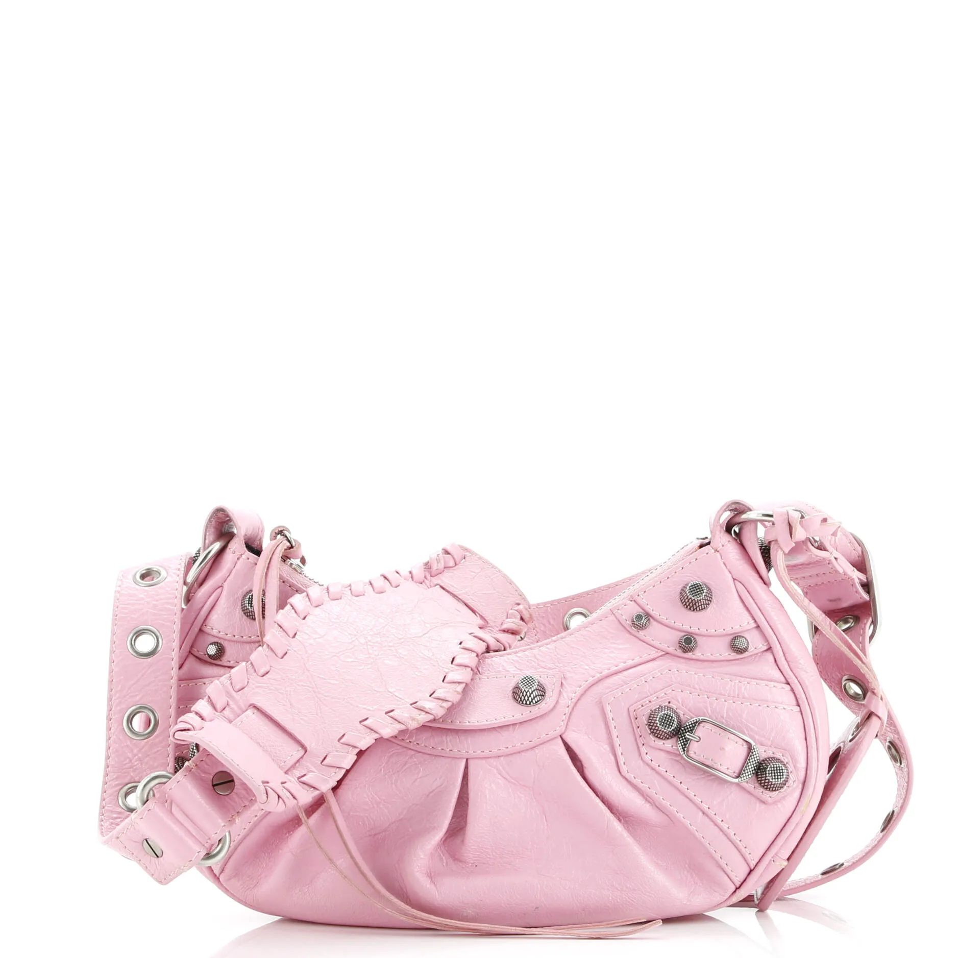 Pre-Loved Balenciaga Le Cagole Giant Studs Shoulder Bag Leather XS sold by Zulily