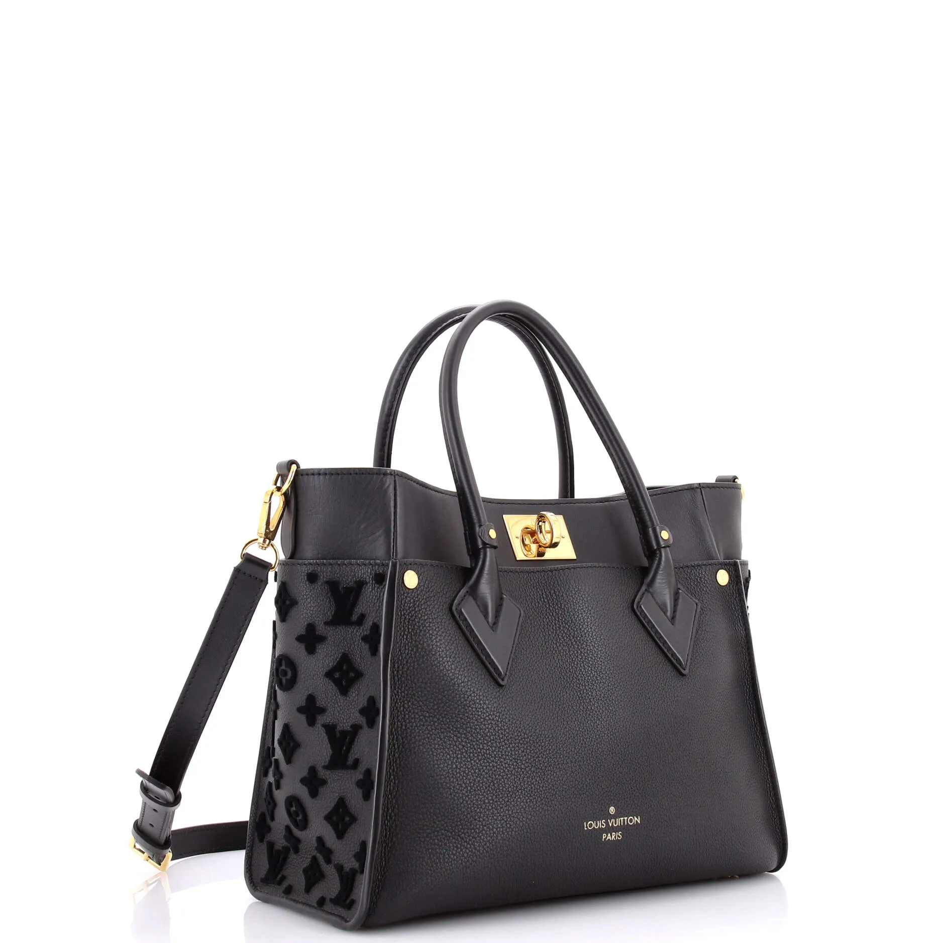 Pre-Loved Louis Vuitton On My Side Tote Monogram Tuffetage Leather MM sold by Zulily product image thumbnail 2